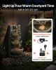 Outdoor Water Fountain 4-Tier Yard Fountain 35.63 in Block Stack Style
