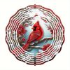 CIFbuyCardinal Wind Spinners with Pine & Floral Design: Vibrant Red Metal Outdoor Decor | Hanging Wind Chimes for Garden, Patio