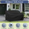 Patio Loveseat Cover Waterproof, 2-Seater Outdoor loveseat Cover, Patio Furniture Covers with Air Vent and Handles, 54W x 37D x 35H Inches, Black