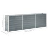 Garden Raised Bed Galvanized Steel 94.5"x15.7"x30.3" Gray