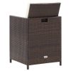 Patio Chairs with Cushions 2 pcs Poly Rattan Brown