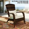 Terrace chair, backrest chair, garden chair, cream white