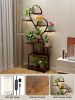(Heart Shape) Plant Stand Indoor with Grow Lights, Tiered Indoor Plant Shelf, Metal Plant Flower Holder Stand, S-Shaped Plant Rack for Home, Patio