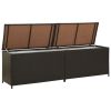 Patio Storage Box Poly Rattan 78.7"x19.6"x23.6" Brown