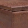 Owen - Tray Top Small Coffee Table Storage Ottoman - Distressed Saddle Brown