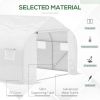 Outdoor Walk-In Tunnel Greenhouse Hot House with Roll-up Windows, Zippered Door, PE Cover 11.5' x 9.8' x 6.5' AS