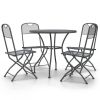 Garden Dining Set Anthracite Expanded metal mesh Medium Foldable