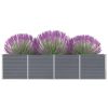 Raised Garden Bed 126"x15.7"x30.3" Galvanized Steel Gray
