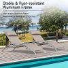 Outdoor Chaise Lounge Set of 2 Patio Recliner Chairs with Adjustable Backrest and Removable Pillow for Indoor&Outdoor Beach Pool Sunbathing Lawn (Khak