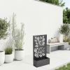 Metal Garden Bed with Trellis, 43 Inch Height Metal Planter Box with Trellis, Garden Box for Climbing Plants Vegetable, Metal Garden Bed with Drainage