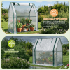 Mini Greenhouse with PE Cover, Indoor Outdoor Plant Gardening Green House for Garden Backyard, 36*18*33in, White