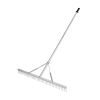 Landscape Rake, 36" Head Aluminum Landscape Rake, Lake Weed Rake with 75" Long Handle, for Loosening Soil, Lawn Care, Weeding Lake, Garden, Pond