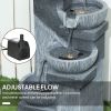 Outsunny 33.5" Water Fountain, 4-Tier Resin Cascading Bowls Outdoor Waterfall Fountain with LED Lights, Pump