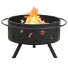 Fire Pit with Poker 29.9" XXL Steel