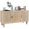 Kitchen Storage Cabinet, Garage Cabinets Natural Wood-AS