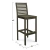 Renaissance Outdoor Patio Hand-scraped Wood Bar Chair