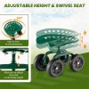 360° Garden Rolling Workseat with Swivel Seat and Adjustable Height