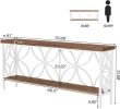 Long Sofa Table Behind Couch, Entry Console Table - Walnut/White