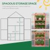 Outsunny Wooden Greenhouse 32 x 19 x 54 with Adjustable Shelves Double Doors Flower Planter Protection Orange