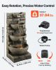 Outdoor Water Fountain 4-Tier Yard Fountain 35.63 in Block Stack Style