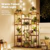 Plant Stand with Grow Light Plant Shelf for Mutiple Pots Large Plant Holder for Living Room Patio Boho Home Decor for Gardening Warm Light