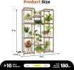 Plant Stand with Grow Light Plant Shelf for Mutiple Pots Large Plant Holder for Living Room Patio Boho Home Decor for Gardening Warm Light