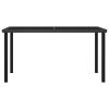 Patio Dining Table Black 55.1"x27.6"x28.7" Poly Rattan