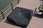 Direct Wicker 106x106in Durable and Water Resistant Outdoor Furniture Cover with Buckles Fits - black