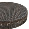 Patio Table Brown 23.8"x41.7" Poly Rattan