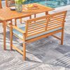Waimea Honey Slatted Eucalyptus Wood Garden Bench with Cushion