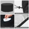 Circular Table Cover UV Water Resistant Outdoor Furniture Protector For Small Round Table Chairs Set - 6 Seat