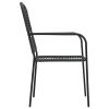 Patio Chairs 4 pcs Cotton Rope and Steel Black