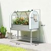Elevated garden bed, greenhouse, suitable for planting, silver