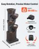 Outdoor Water Fountain 5-Tier Jar-Shaped Cascading 49.61 in Fountains