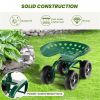 360° Garden Rolling Workseat with Swivel Seat and Adjustable Height