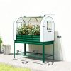 Elevated garden bed, greenhouse, suitable for planting, Green