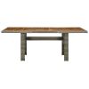 Patio Table Brown Poly Rattan and Solid Acacia Wood