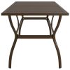 Patio Table Brown 74.8"x31.5"x28.3" Steel
