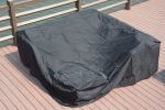 Direct Wicker 106x106in Durable and Water Resistant Outdoor Furniture Cover with Buckles Fits - black