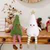 2pcs Christmas Table Decorations Long Legs Doll Christmas Ornaments Cute Plush Shelf Sitters Xmas Figurines for Mantel Desk Fireplace Home Decor Holid
