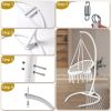 Outdoor Hanging Egg Chair with Stand, Wicker Egg Swing Chair Hammock Chairs with Cushion for Patio, Porch, Indoor, Outdoor and Bedroom
