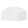 Outdoor Walk-In Tunnel Greenhouse Hot House with Roll-up Windows, Zippered Door, PE Cover 11.5' x 9.8' x 6.5' AS