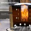 Outsunny Portable Smokeless Fire Pit Magnesium Oxide Bonfire Stove with Mat Brown Ideal for Outdoor Activities