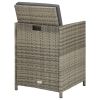 Patio Chairs 2 pcs with Cushions Poly Rattan Gray