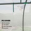 Mini Greenhouse, Portable Greenhouse with 4 Roll-Up Doors, PE Cover, 177.2" x 39.4" x 31.5", White