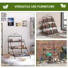 Outsunny Metal Plant Stand 3 Tier Ladder Display Shelf Flower Pot Holder for Indoor Outdoor Patio