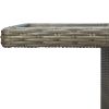 Patio Table Brown Poly Rattan and Tempered Glass