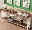 Long Sofa Table Behind Couch, Entry Console Table - Walnut/White