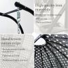 Double Wicker Swing Egg Chair,  All-Weather Rattan Hanging Hammock Chair for Home Bedroom Patio Balcony,Black&Grey