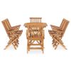 9 Piece Folding Patio Dining Set Solid Teak Wood